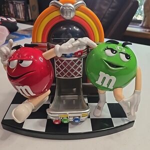 Vintage Original MM M&M's Juke Box Red and Green Candy Dispenser Works‎
